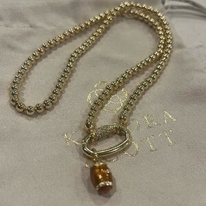 Kendra Scott Football Gold Metal Strand Necklace